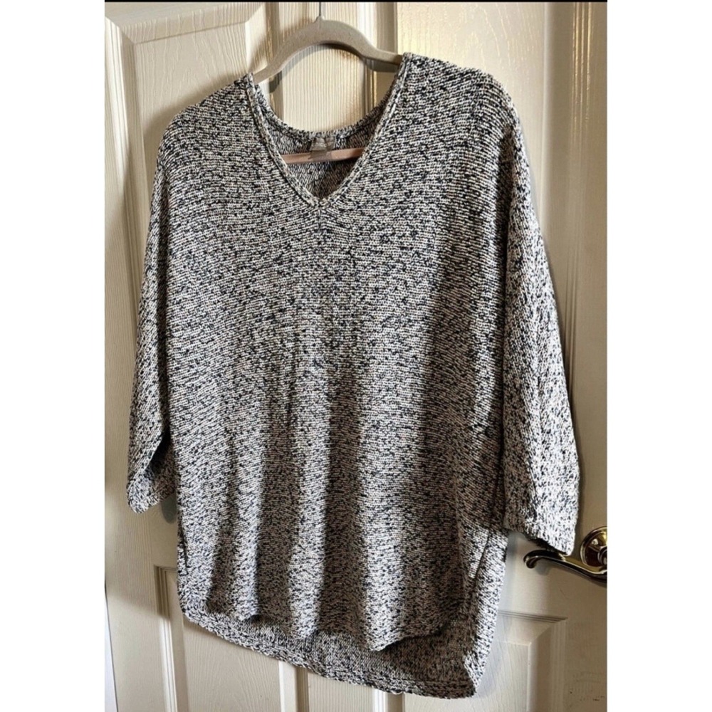 Chicos‎ Sweater Womens Size 2 XS Knit V-Neck 3/4 Sleeves Pullover Casual